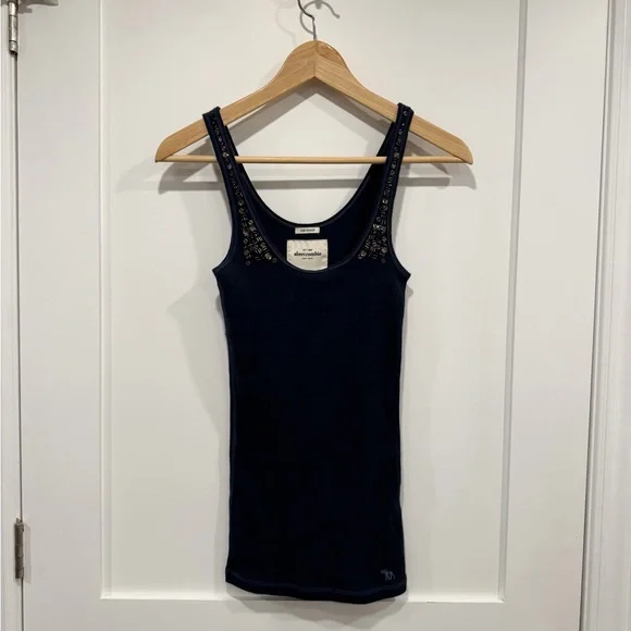 Abercrombie Kids Navy Embellished Tank Top - Picture 3 of 10